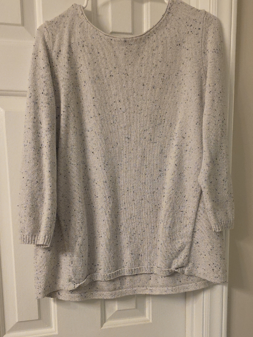 Talbots Cream Speckled Scoop-Neck Knit Sweater